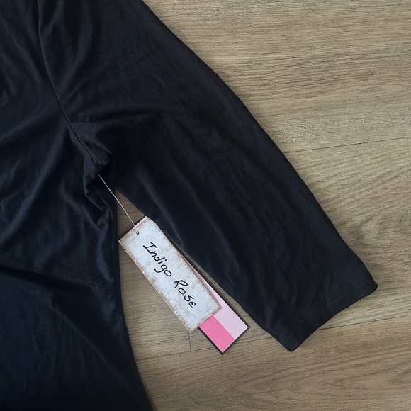 Indigo Rose Black 3/4 Sleeve Maternity Knot Front Top, Size: Small, Medium- NWT - Picture 7 of 12